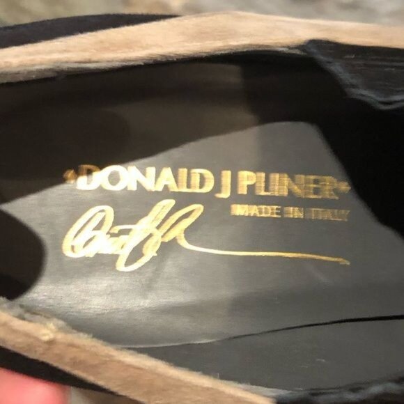 Donald J Pliner Lasse 0202 Black Taupe Suede Designer Heel Pump Booties Size 10 - Picture 4 of 8